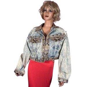 PYTHON SNAKE SKIN Leather one-of-a-kind distressed stonewashed Vintage